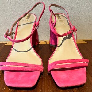 💖 Sam Edelman Pink Suede Strappy Heels – Size 11